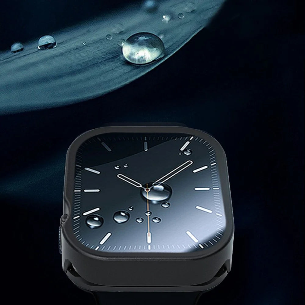 For Apple Watch Series 11 / 10 46mm Metal Case with Glass Film, Smart Watch Protective Cover - Black - 3