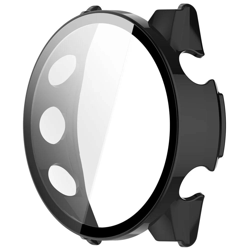 WANLONFENG For Garmin Forerunner 570 42mm Watch Case  PC Frame Cover with Tempered Glass Screen Protector - Black - 5