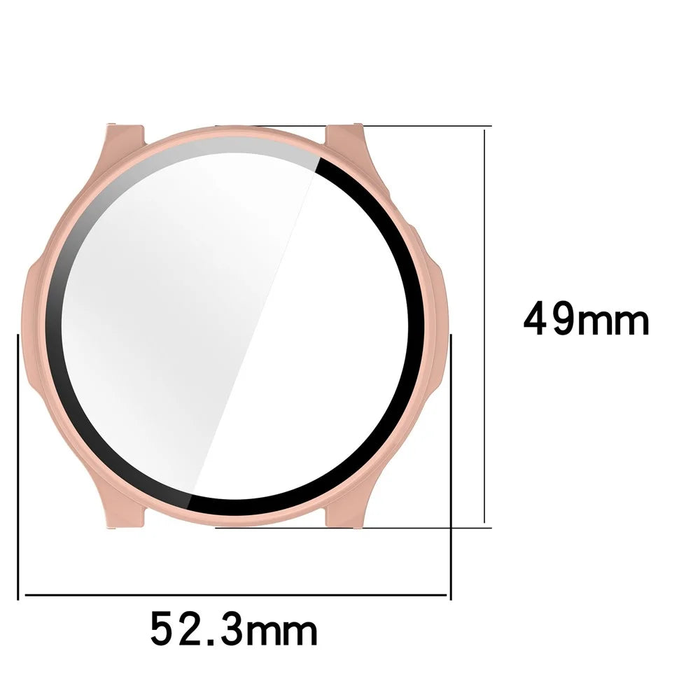For Huami Amazfit Balance 2 (A2429) Hard PC Watch Protective Case with Tempered Glass Film - Ivory White - 6