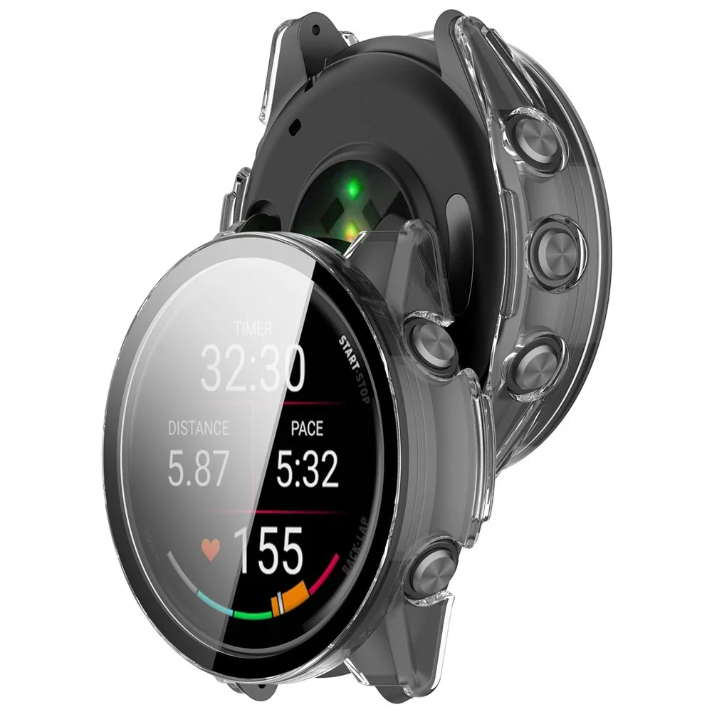 For Garmin Forerunner 970 Hard PC Watch Protective Case with Tempered Glass Film - Black - 3