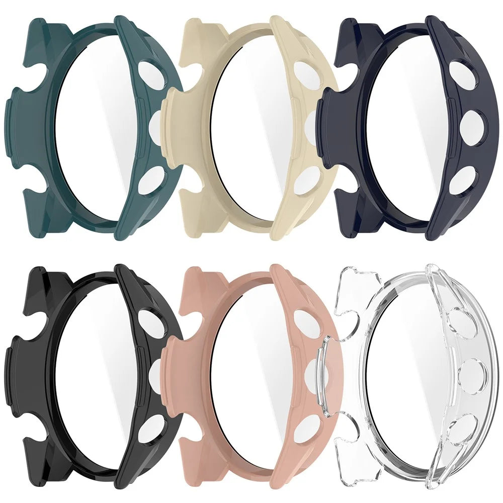 For Garmin Forerunner 970 Hard PC Watch Protective Case with Tempered Glass Film - Black - 4