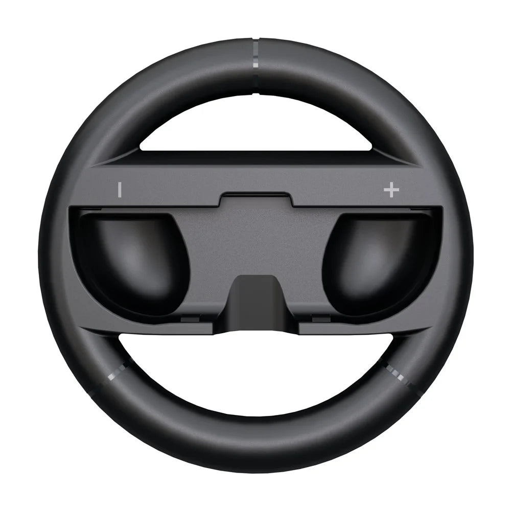 S202 For Nintendo Switch 2 Joy-Con 2Pcs Racing Steering Wheel Grip Handle Game Controller Accessory - Black+Black - 2