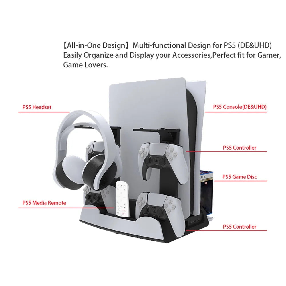 JYS-P5122 Multifunctional Charger Stand Cooling Fan Base for PS5 Game Console - 3