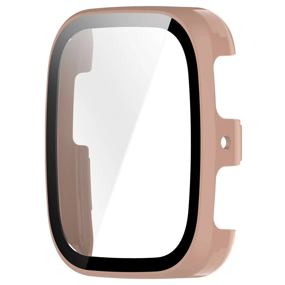For Huami Amazfit Active 2 Square Hard PC Watch Protective Case with Tempered Glass Film - Pink - 3