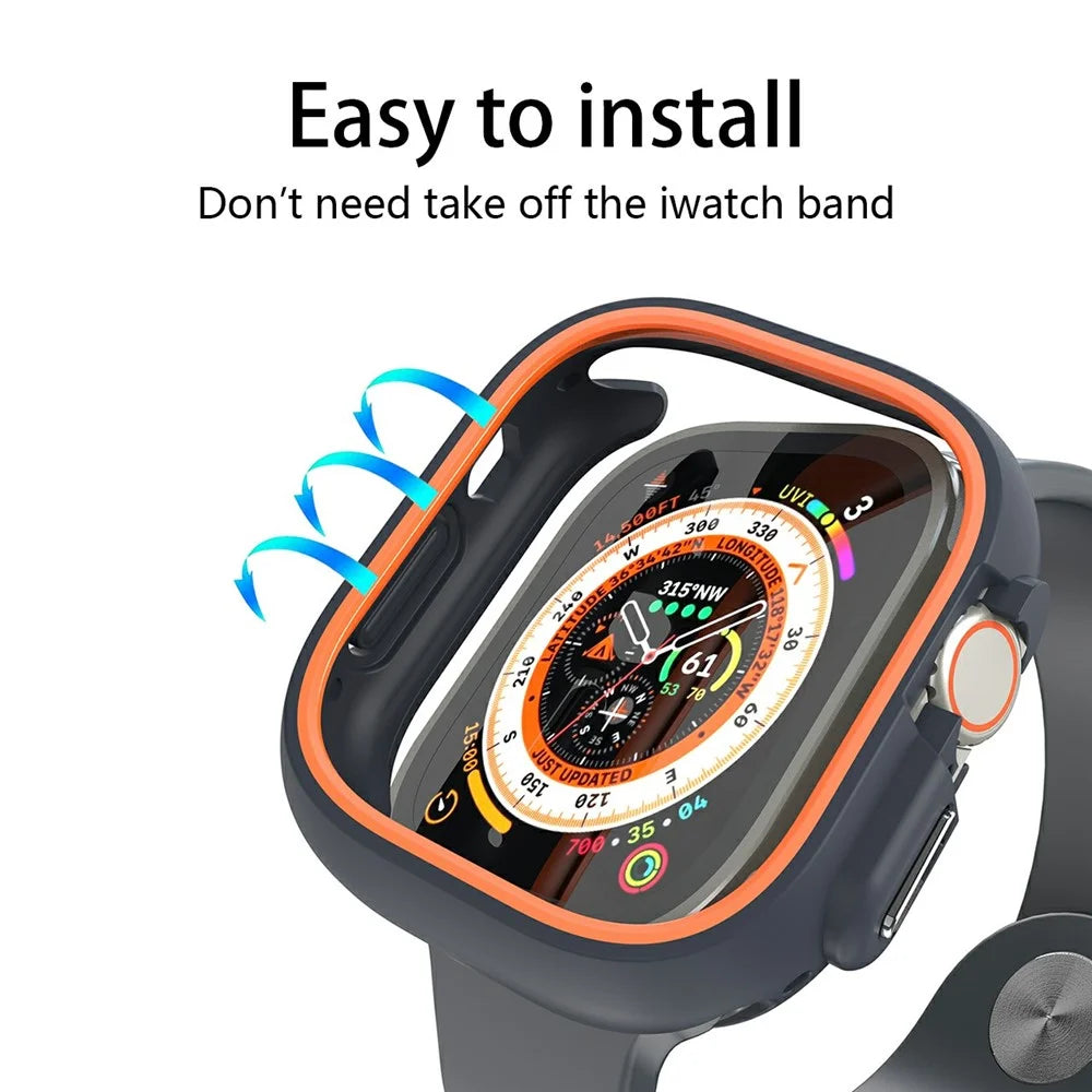 For Apple Watch Ultra 3 / Ultra 2 / Ultra 49mm Watch Case Dual Color PC Protective Frame - Orange - 6