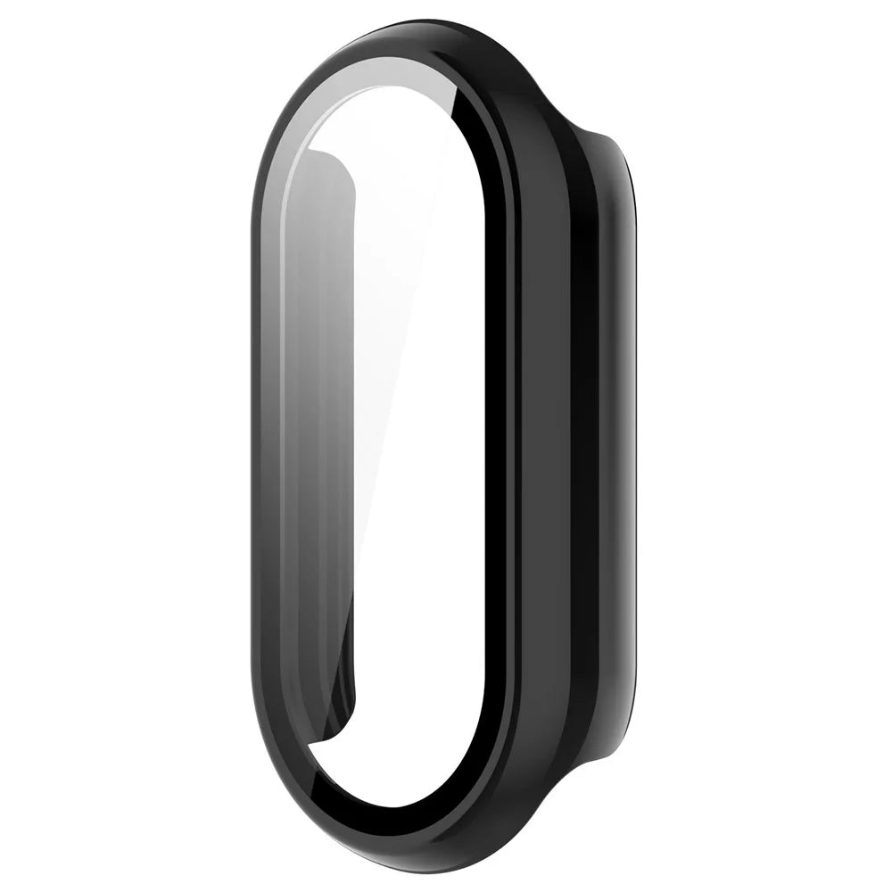 For Xiaomi Smart Band 10 Ceramic / 9 Ceramic / 8 Watch Case PC Frame Cover with Tempered Glass Screen Film - Black - 4