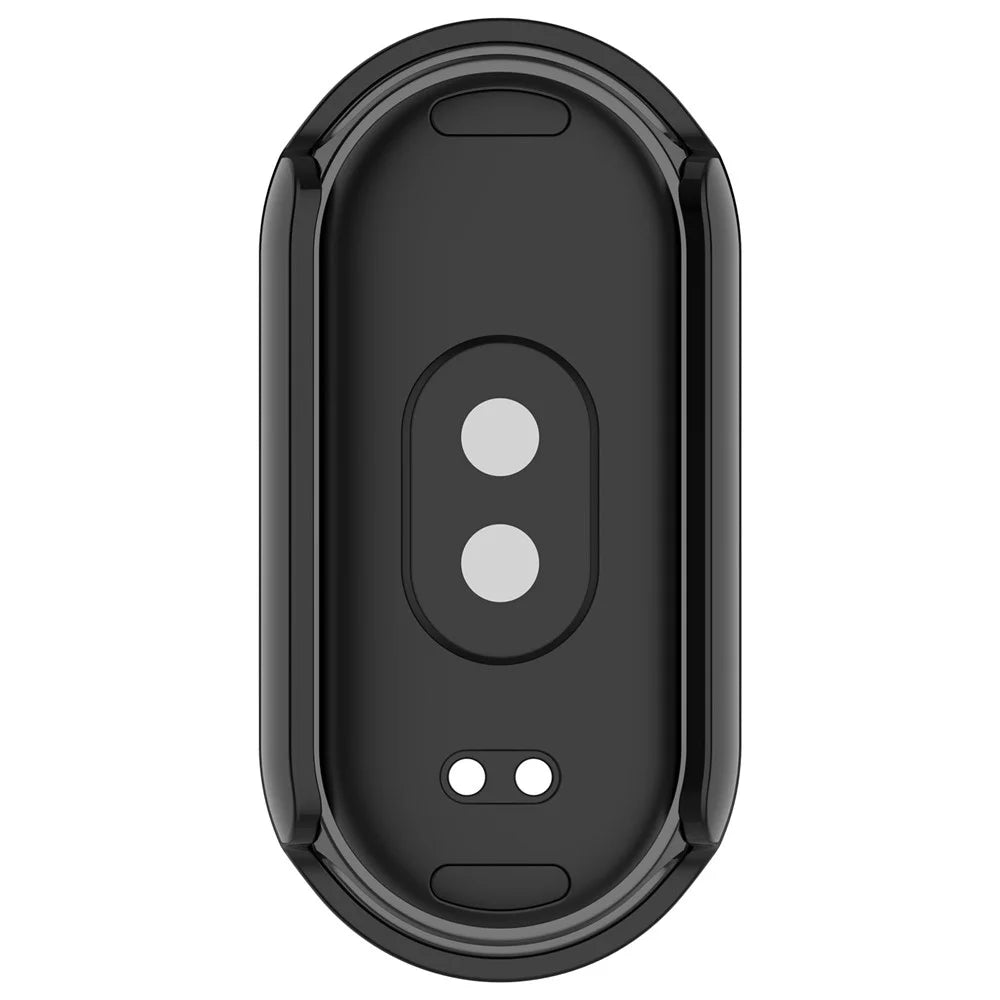 For Xiaomi Smart Band 10 Ceramic / 9 Ceramic / 8 Watch Case PC Frame Cover with Tempered Glass Screen Film - Black - 7