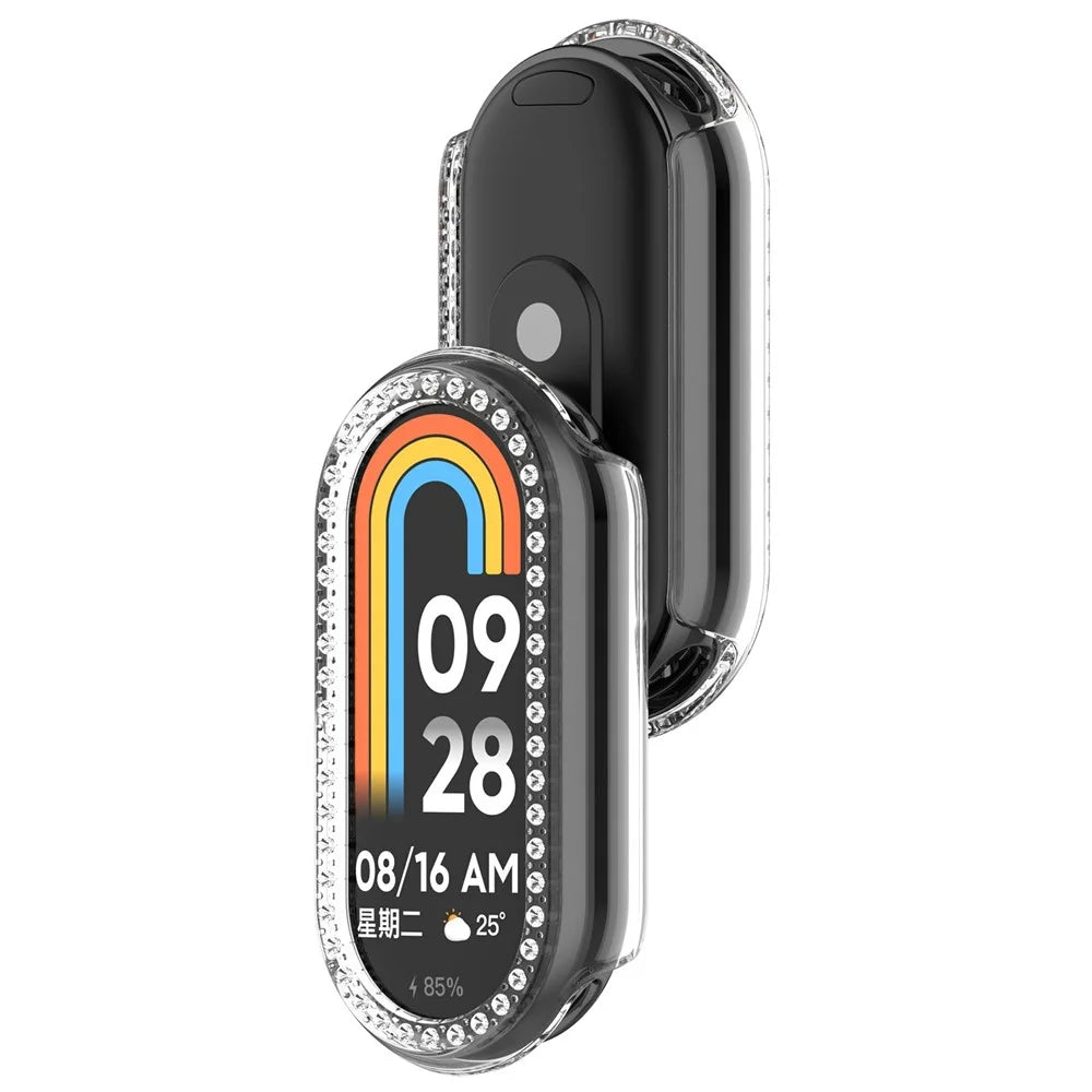 For Xiaomi Smart Band 10 Ceramic / 9 Ceramic / 8 Clear Watch Case Rhinestone Decorative Hollow Design PC Watch Cover - 2
