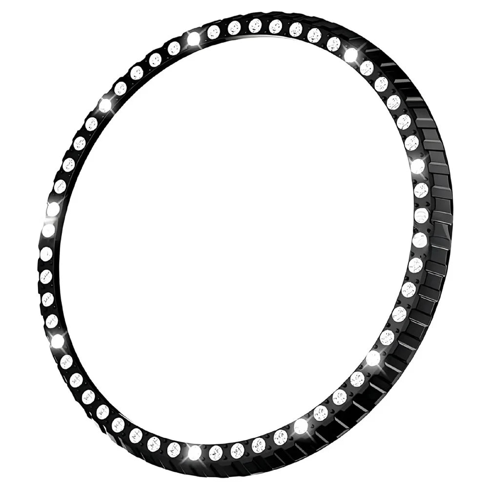 For Samsung Galaxy Watch8 Classic 46mm Watch Bezel Single Row Rhinestone Metal Protective Ring - Electroplated Black - 3
