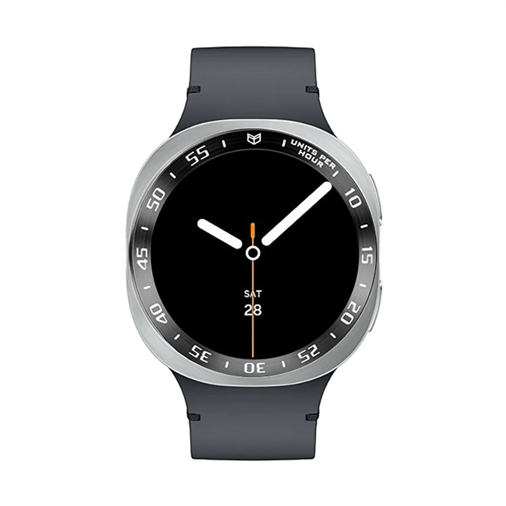 Type A for Samsung Galaxy Watch8 44mm Bezel Ring Metal Bezel Styling Dial Protective Case Cover - Black / White Characters - 2