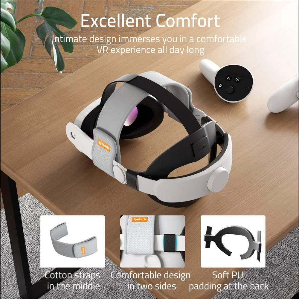 SYNTECH SYNM049P VR Headset Strap for Meta Quest 3 / 3S Adjustable Headband Removable Head Strap - 3