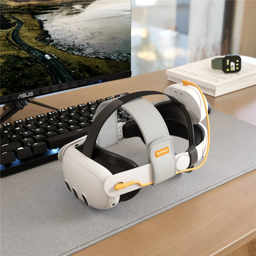 SYNTECH VR Headset Battery Head Strap for Meta Quest 3 / 3S Extended Playtime Adjustable Headband - 7