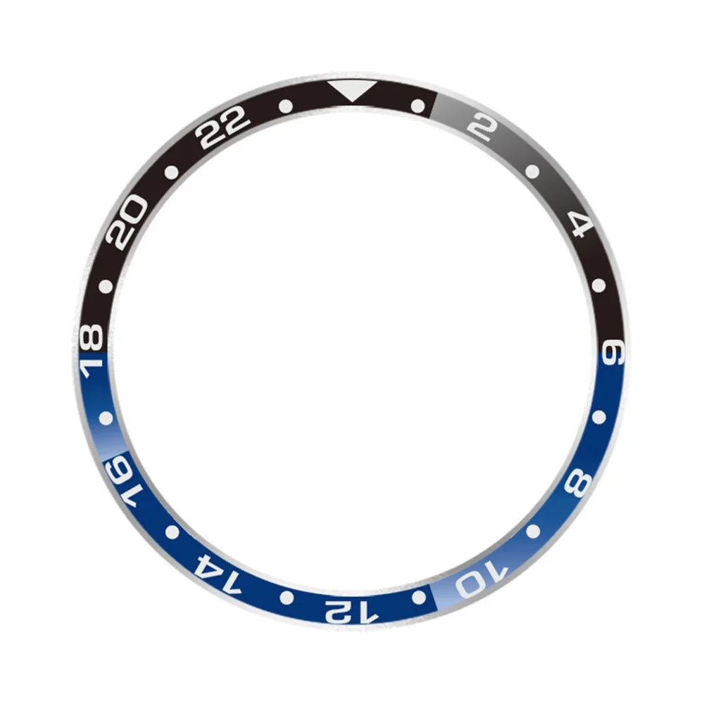 For Xiaomi Watch S4 41mm Bezel Ring Aluminum Alloy Dual Color Protective Cover Ring - Black+Blue  /  White Characters - 1