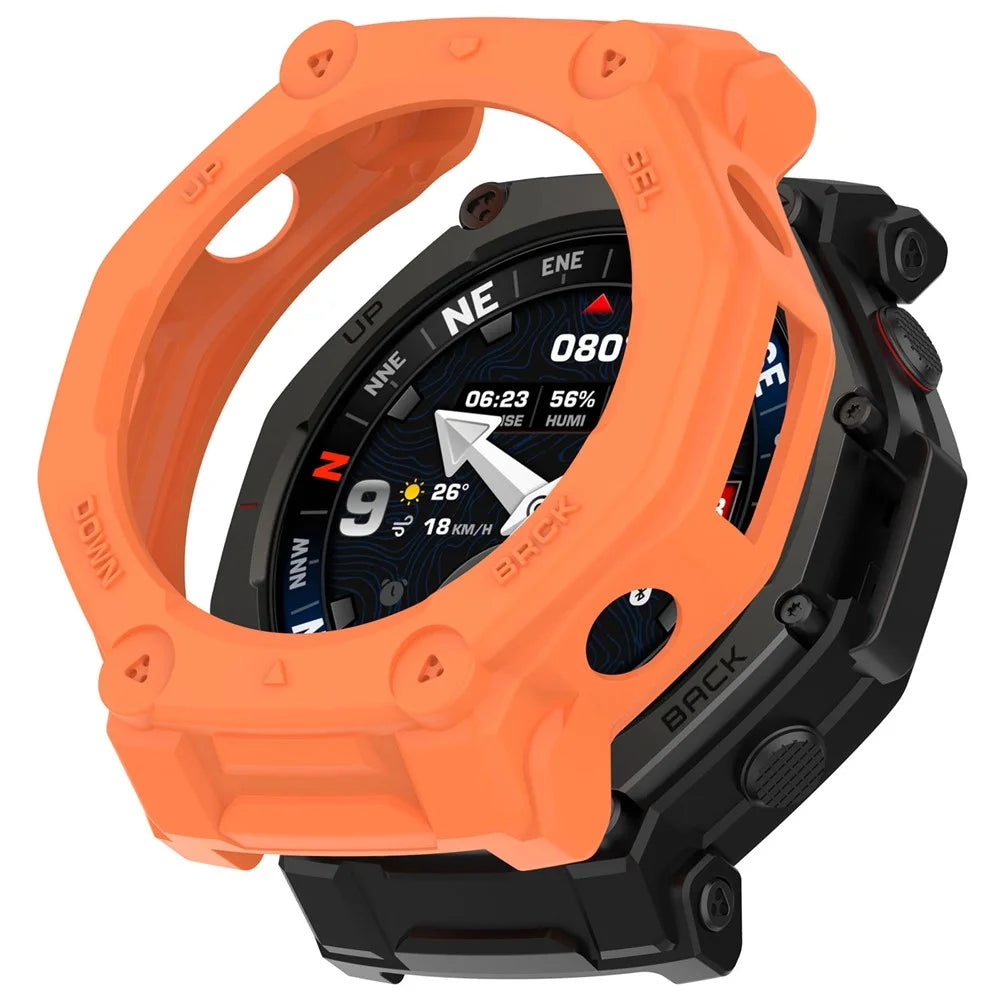 For Huami Amazfit T-Rex 3 Pro 48mm Watch Case Semi-Enclosed Armor TPU Shockproof Protective Cover - Orange - 1