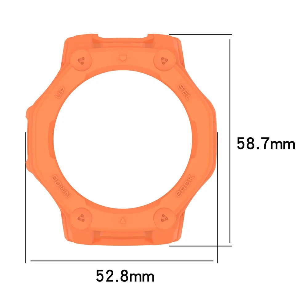 For Huami Amazfit T-Rex 3 Pro 48mm Watch Case Semi-Enclosed Armor TPU Shockproof Protective Cover - Orange - 7