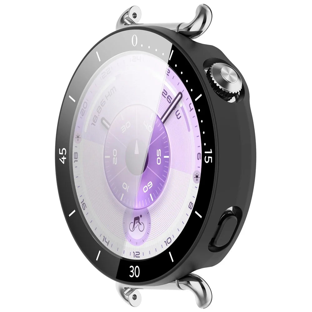 For Huawei Watch GT 6 41mm Protective Case Integrated Scale Design PC Watch Cover with Tempered Glass Film - Black - 5
