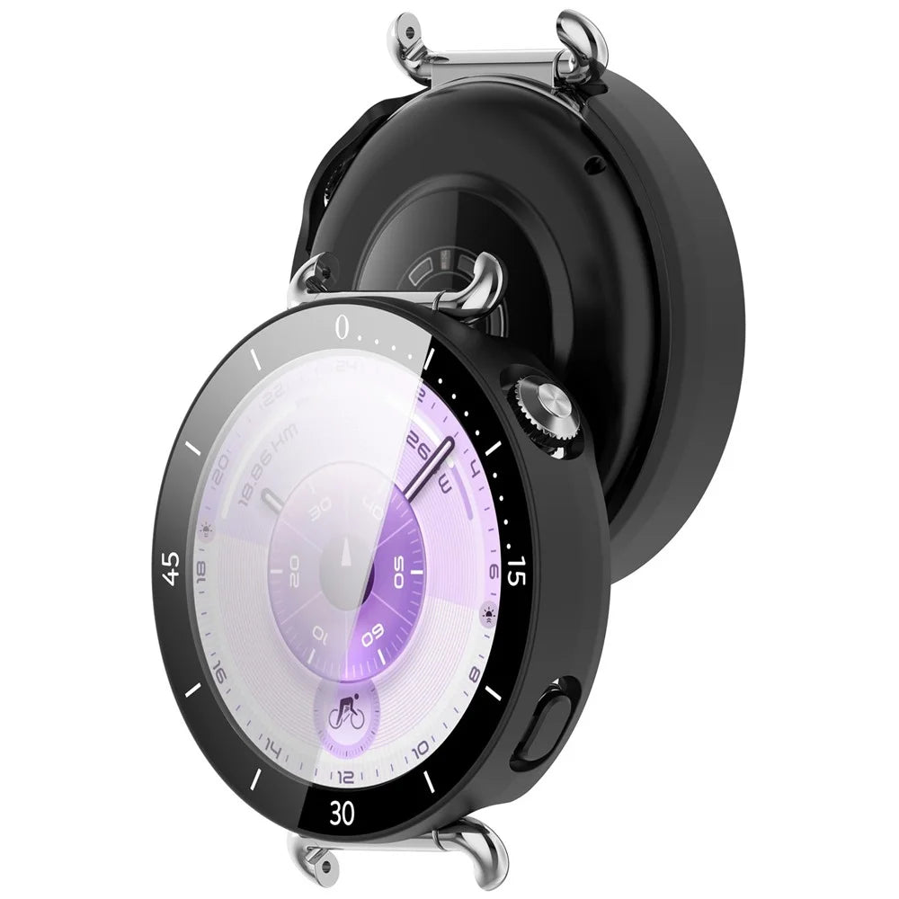 For Huawei Watch GT 6 41mm Protective Case Integrated Scale Design PC Watch Cover with Tempered Glass Film - Black - 6