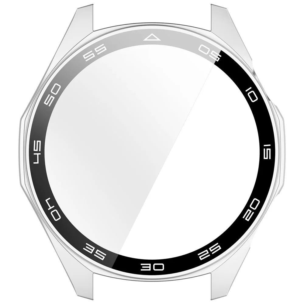 For Huawei Watch GT 6 46mm Protective Case Integrated Scale Design PC Watch Cover with Tempered Glass Film - Silver - 4