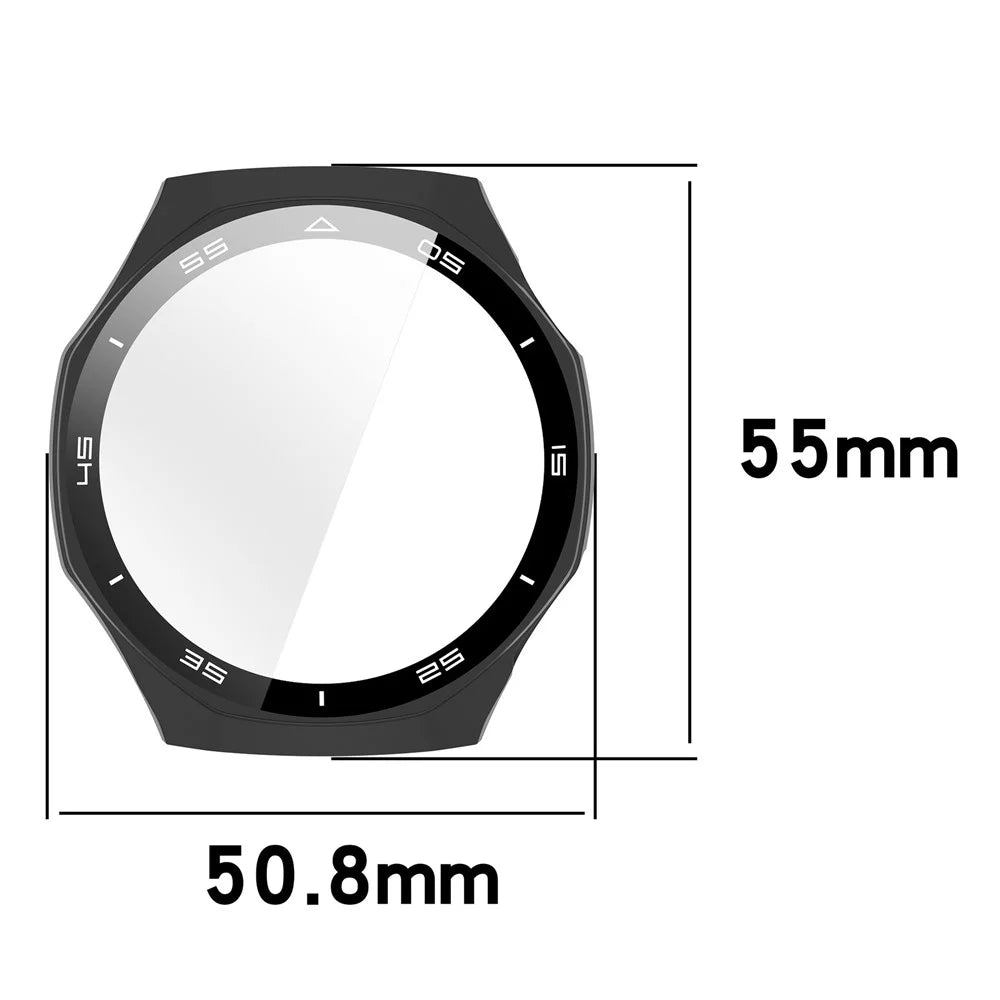 For Huawei Watch GT 6 Pro 46mm Protective Case PC Tempered Glass Watch Cover with Scale - Black - 3