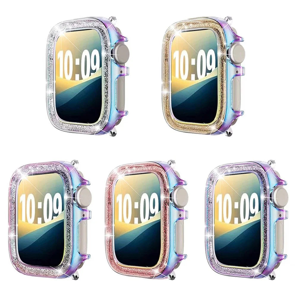 For Apple Watch Ultra 3 49mm / 2 49mm / Ultra 49mm Hard PC Watch Case Glitter Design Watch Protector - Multi-color - 2