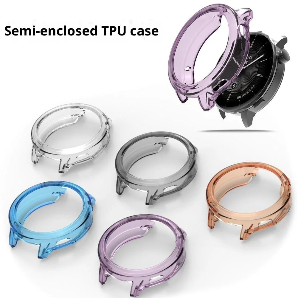 For Oppo Watch X2 Mini Protective Watch Case TPU Hollow Cover - Transparent Purple - 5