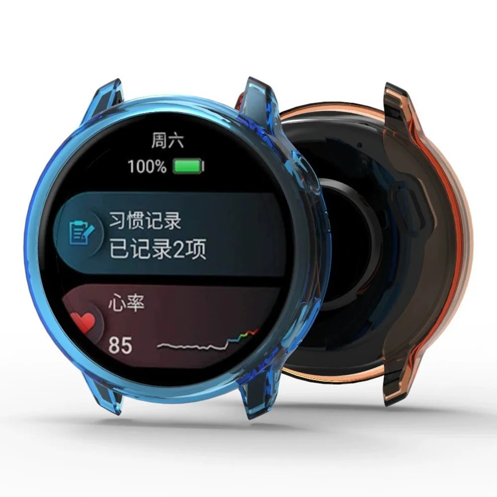 For Garmin Venu 4 45mm Protective Watch Case TPU Hollow Cover - Transparent Blue - 2