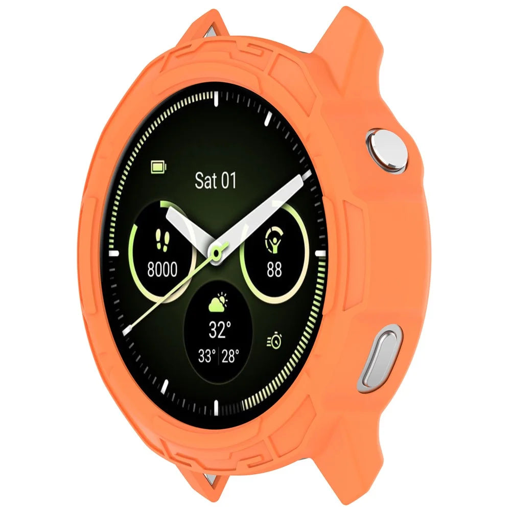 For Garmin Venu 4 45mm Watch Case Semi-Enclosed Armor TPU Shockproof Protective Cover - Orange - 5