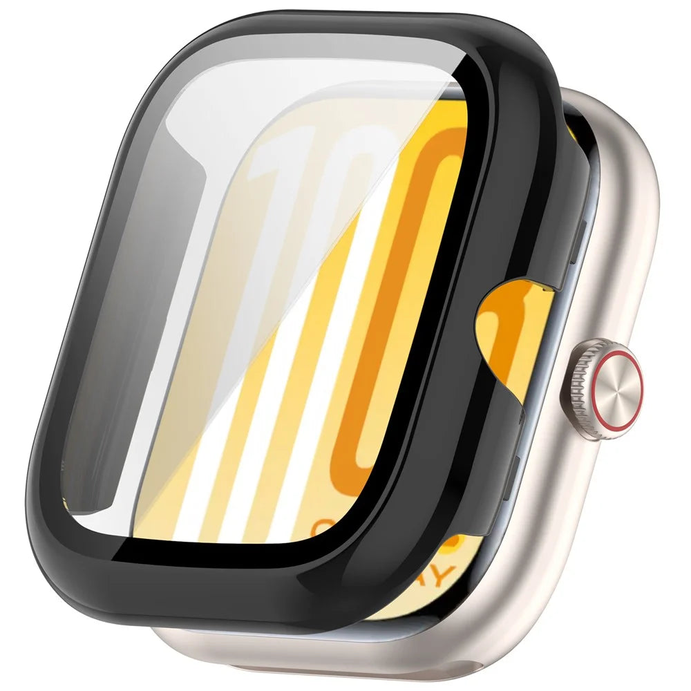 For vivo Watch GT 2 / iQOO Watch GT 2 Case PC Frame Watch Cover with Tempered Glass Screen Film - Black - 1