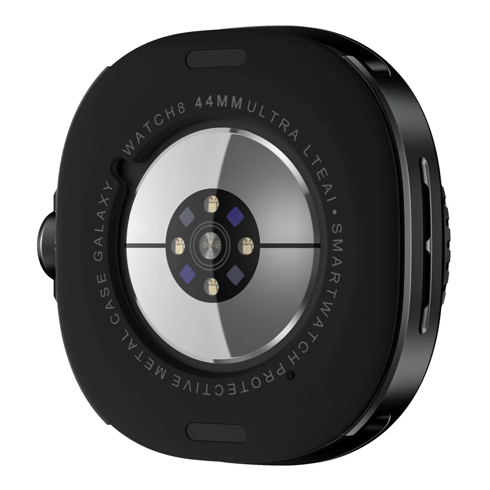 For Samsung Galaxy Watch8 44mm Case Transfer to Samsung Galaxy Watch8 Classic 46mm Gear Pattern Zinc Alloy + PC Watch Protective Cover - Black + White - 4