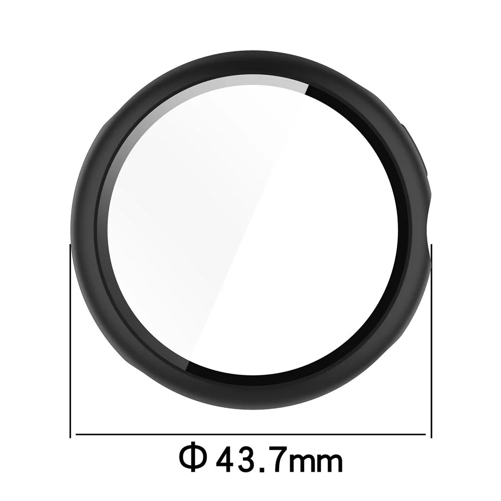 For Google Pixel Watch 4 41mm Case Hard PC Watch Protective Cover with Tempered Glass Film - Black - 7
