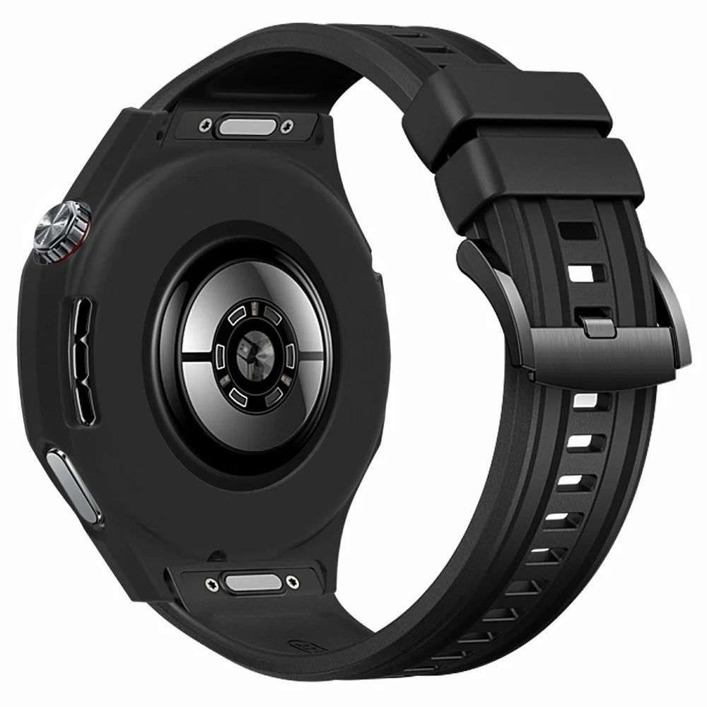 For Huawei Watch GT 6 Pro 46mm Watch Protective Case Shockproof Scratch Resistant Silicone Cover - Black - 4