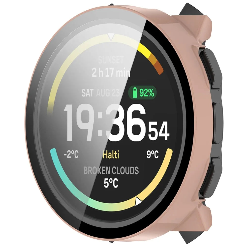 For Suunto Vertical 2 Hard PC Watch Case with Tempered Glass Screen Film - Pink - 2