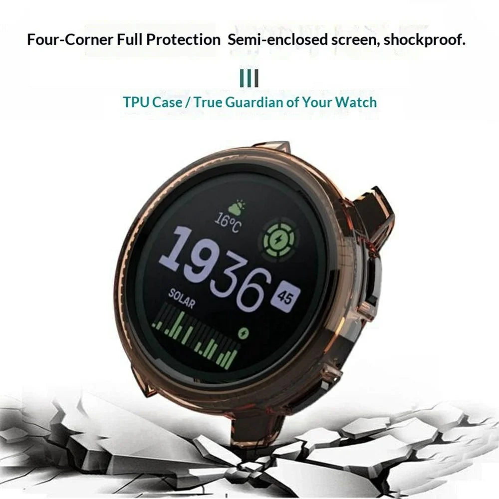 For Suunto Vertical 2 Protective Case Anti-drop TPU Half Cover Frame - Transparent Purple - 2