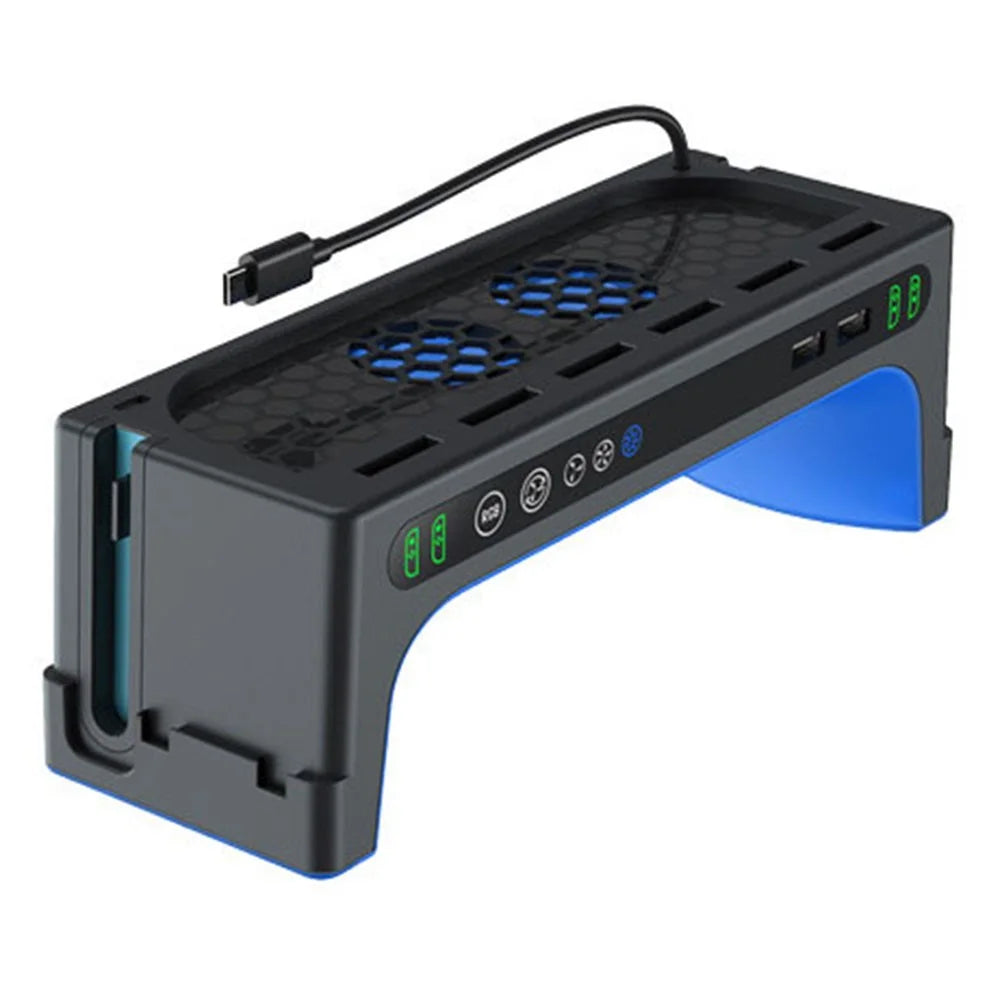 DOBE FOMIS ELECTRONICS TNS-51100 For Nintendo Switch 2  /  Switch Console Dock Cooling Fan Controller Charging Stand with RGB Lights Game Card Storage - Black - 2