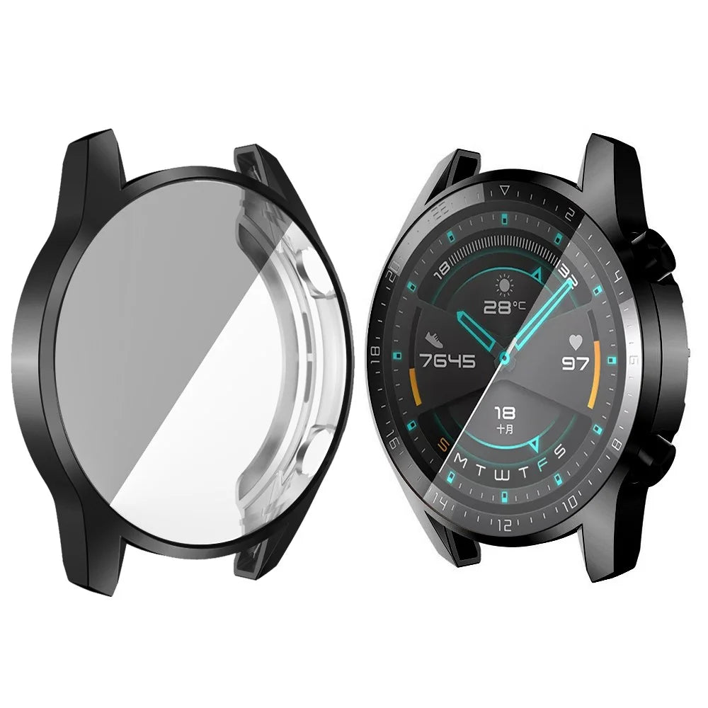 TPU Electroplate Full Coverage Watch Protective Frame Case for Huawei Watch GT 2 46mm - Black - 5