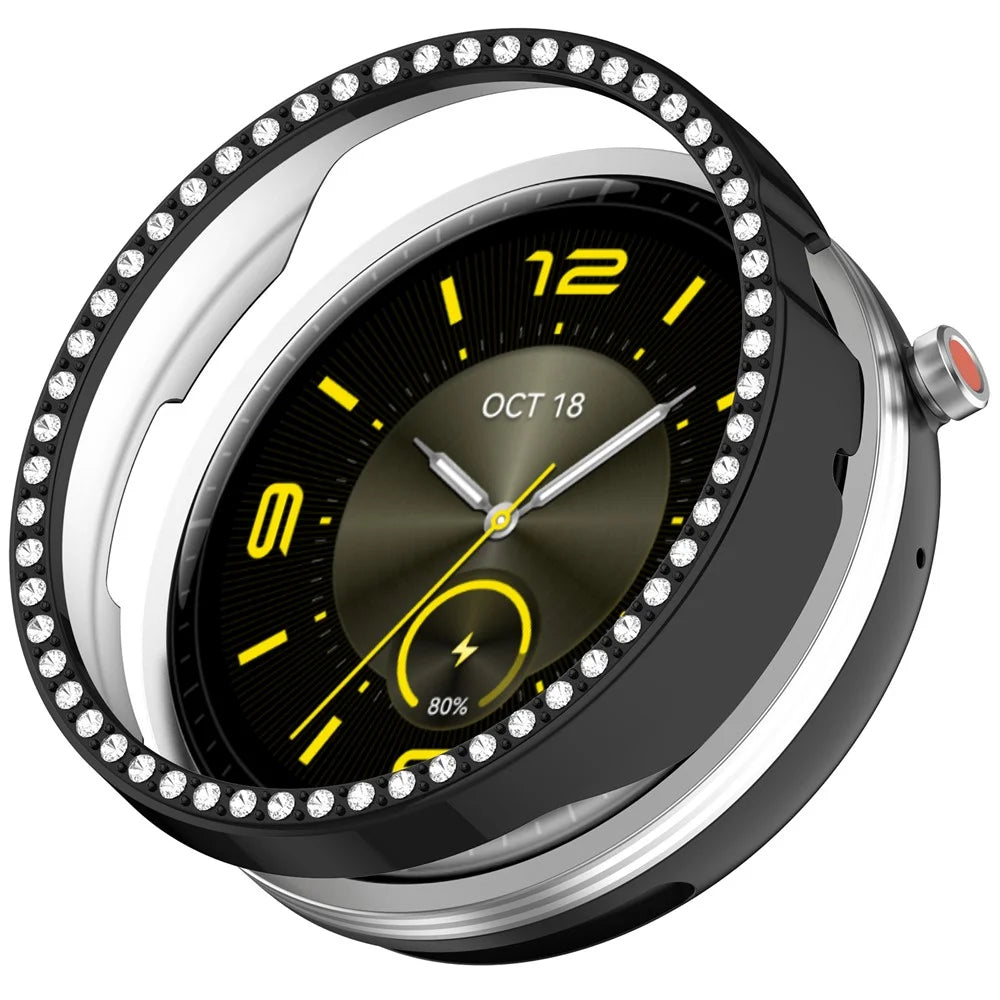 For Honor Watch GS 5 Watch Case Rhinestone Decor Hard PC Frame Protective Cover - Black - 1