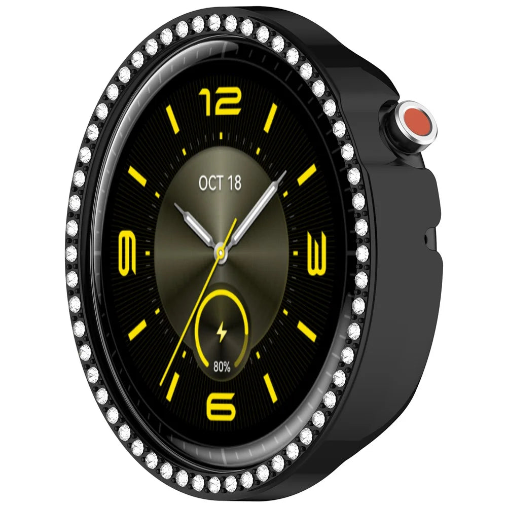 For Honor Watch GS 5 Watch Case Rhinestone Decor Hard PC Frame Protective Cover - Black - 2