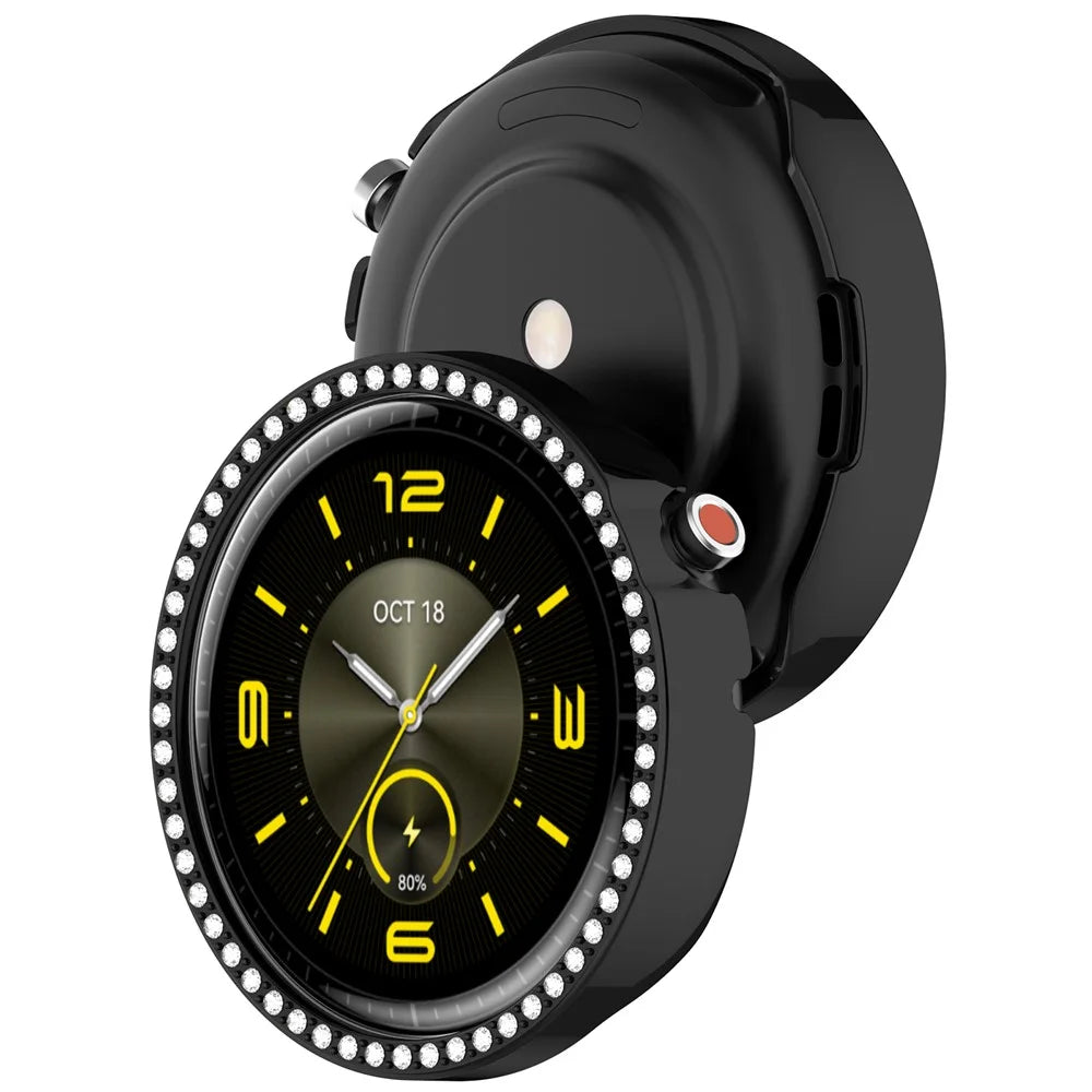 For Honor Watch GS 5 Watch Case Rhinestone Decor Hard PC Frame Protective Cover - Black - 3