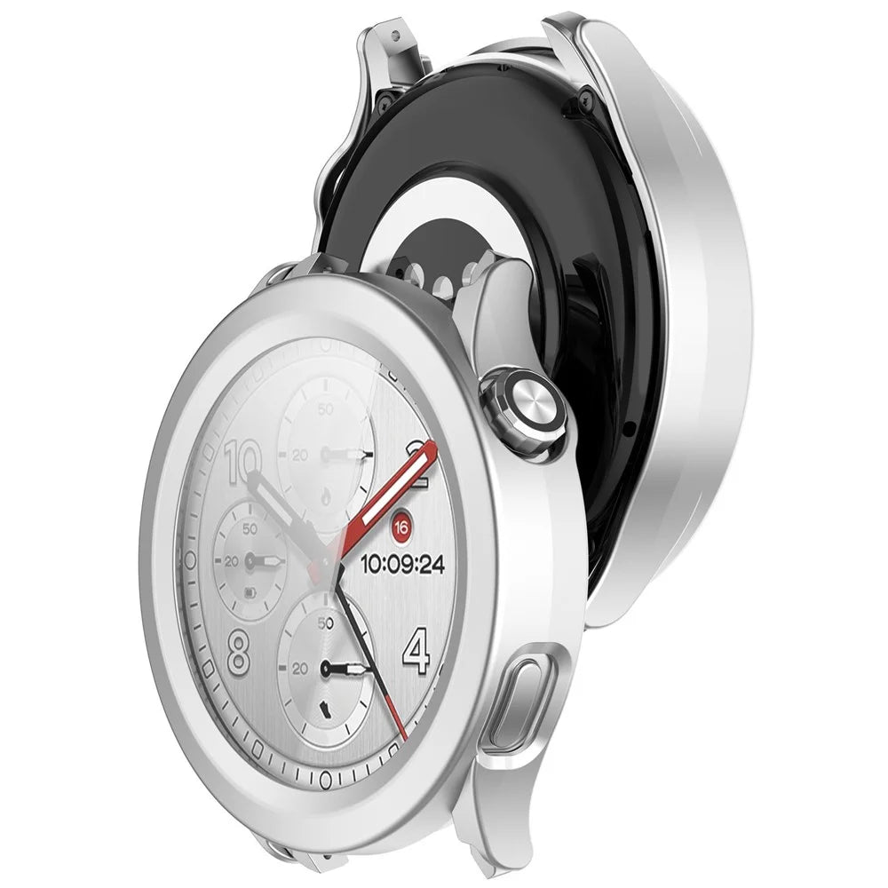 For Xiaomi Watch S5 Case Hard PC Watch Protective Cover with Tempered Glass Film - Matte Silver - 2