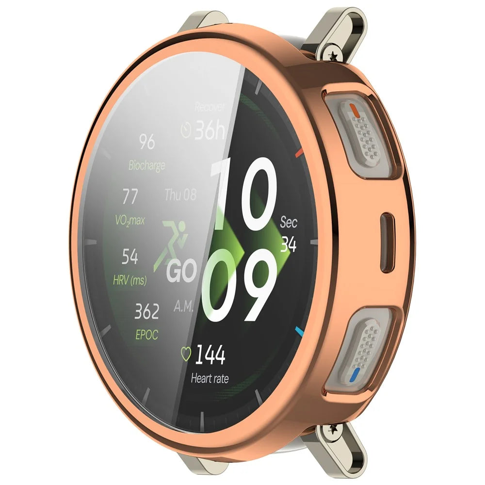 For Huami Amazfit Active 3 Premium Full Coverage TPU Watch Cover Electroplated Protective Case - Rose Gold - 2