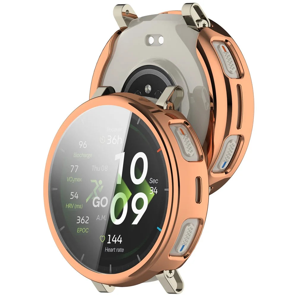 For Huami Amazfit Active 3 Premium Full Coverage TPU Watch Cover Electroplated Protective Case - Rose Gold - 3