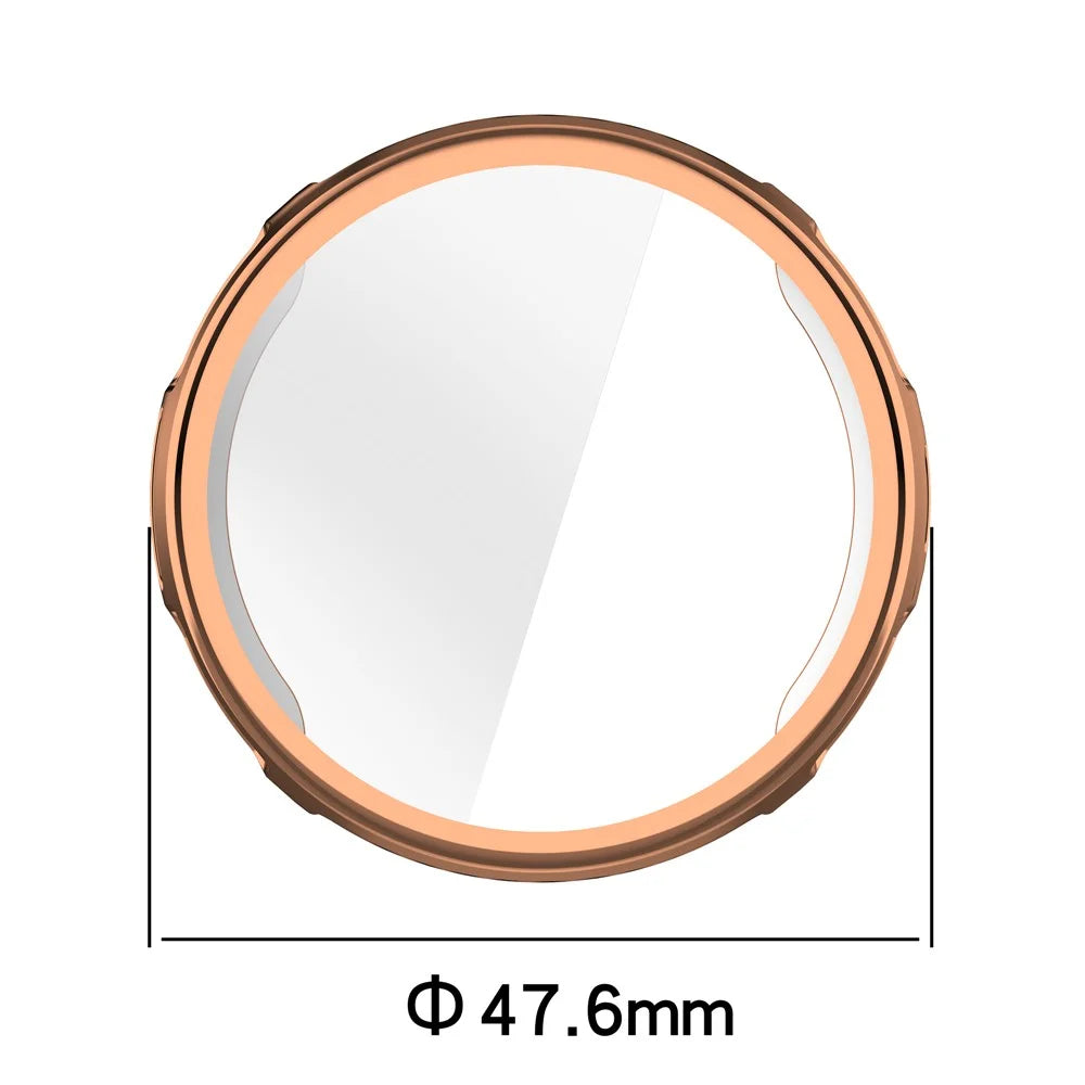 For Huami Amazfit Active 3 Premium Full Coverage TPU Watch Cover Electroplated Protective Case - Rose Gold - 7