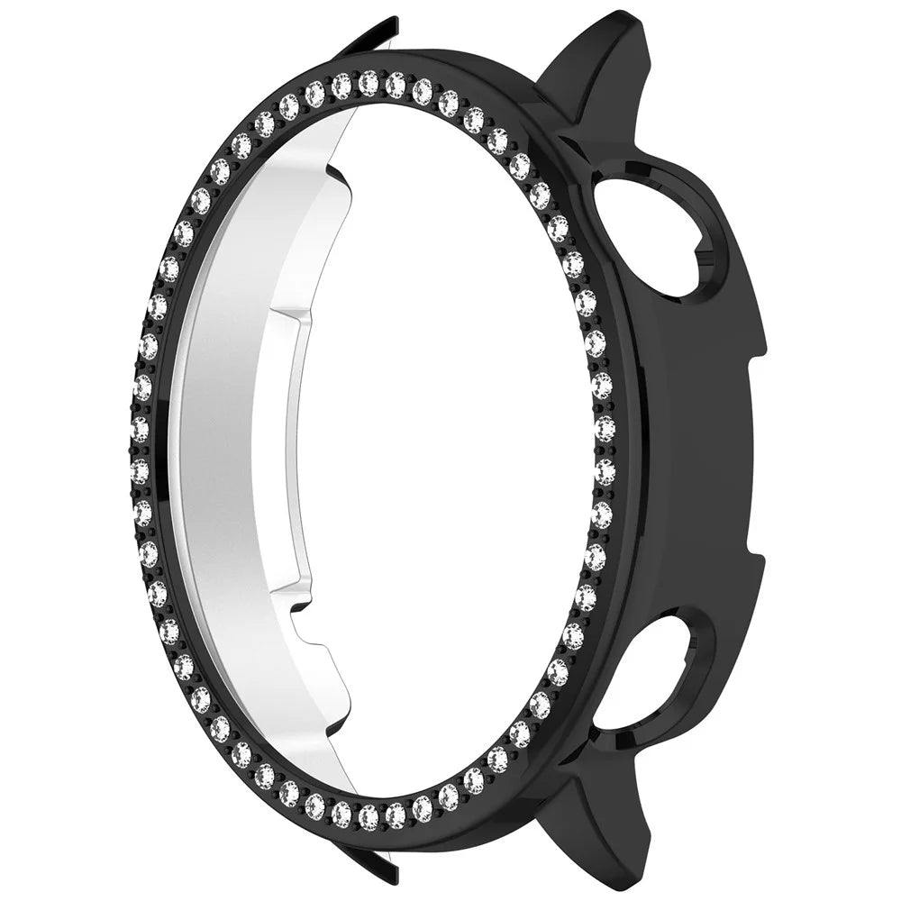 For OnePlus Watch 4 43mm / Watch 3 43mm / Oppo Watch X3 Mini / Watch X2 Mini PC Watch Protective Case Rhinestone Decor Hollow PC Watch Cover - Black - 2