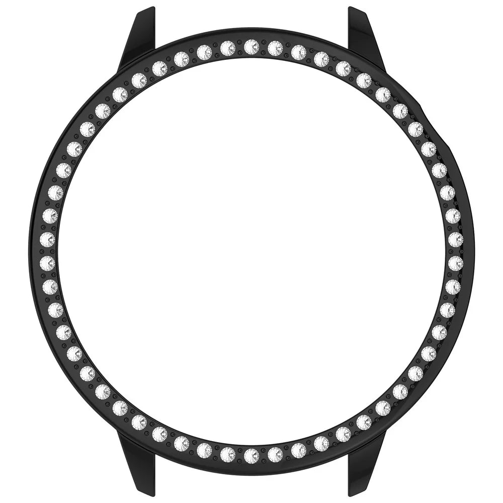 For OnePlus Watch 4 43mm / Watch 3 43mm / Oppo Watch X3 Mini / Watch X2 Mini PC Watch Protective Case Rhinestone Decor Hollow PC Watch Cover - Black - 4