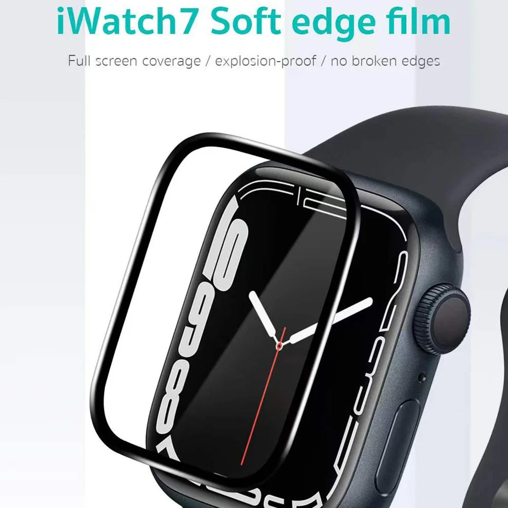 COTECI 24001 PET Screen Protector for Apple Watch SE (2025) / SE (2022) / SE (2020) / SE / Series 6 / 5 / 4 44mm Soft Edge Full Coverage Film - Black - 2