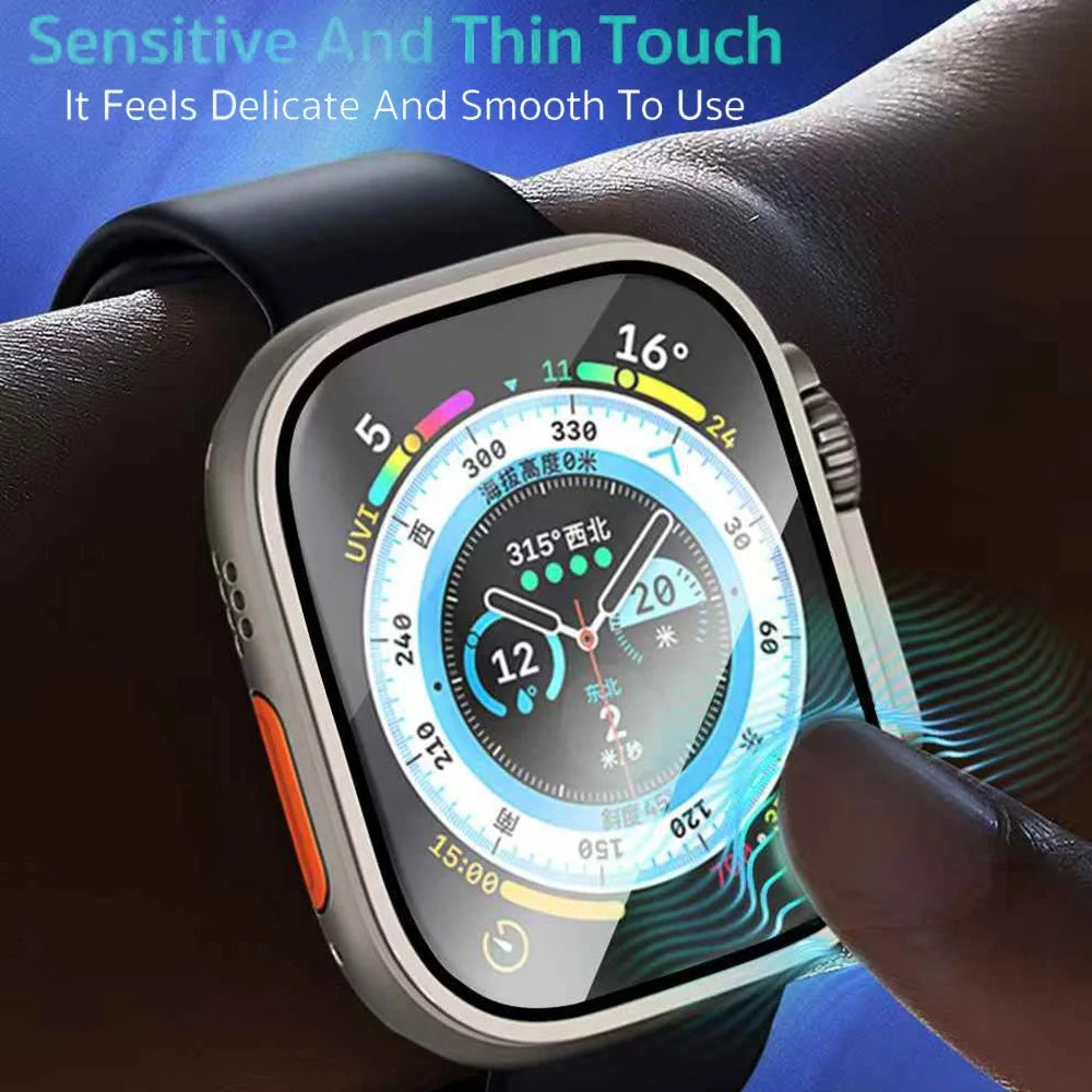 COTECI 24011 Screen Protector for Apple Watch Ultra 3 49mm / Ultra 2 49mm / Ultra 49mm Titanium Alloy Frame with Sapphire Film Full Coverage - Purple - 4