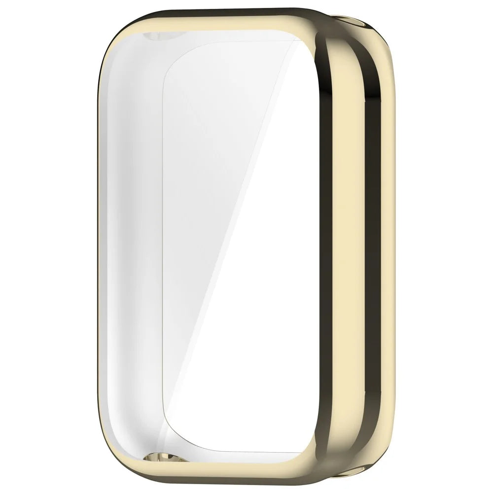 For Xiaomi Smart Band 10 Pro (Ceramic Edition) TPU Watch Case Full Coverage Protective Cover with Screen Protector - Electroplated Light Gold - 4