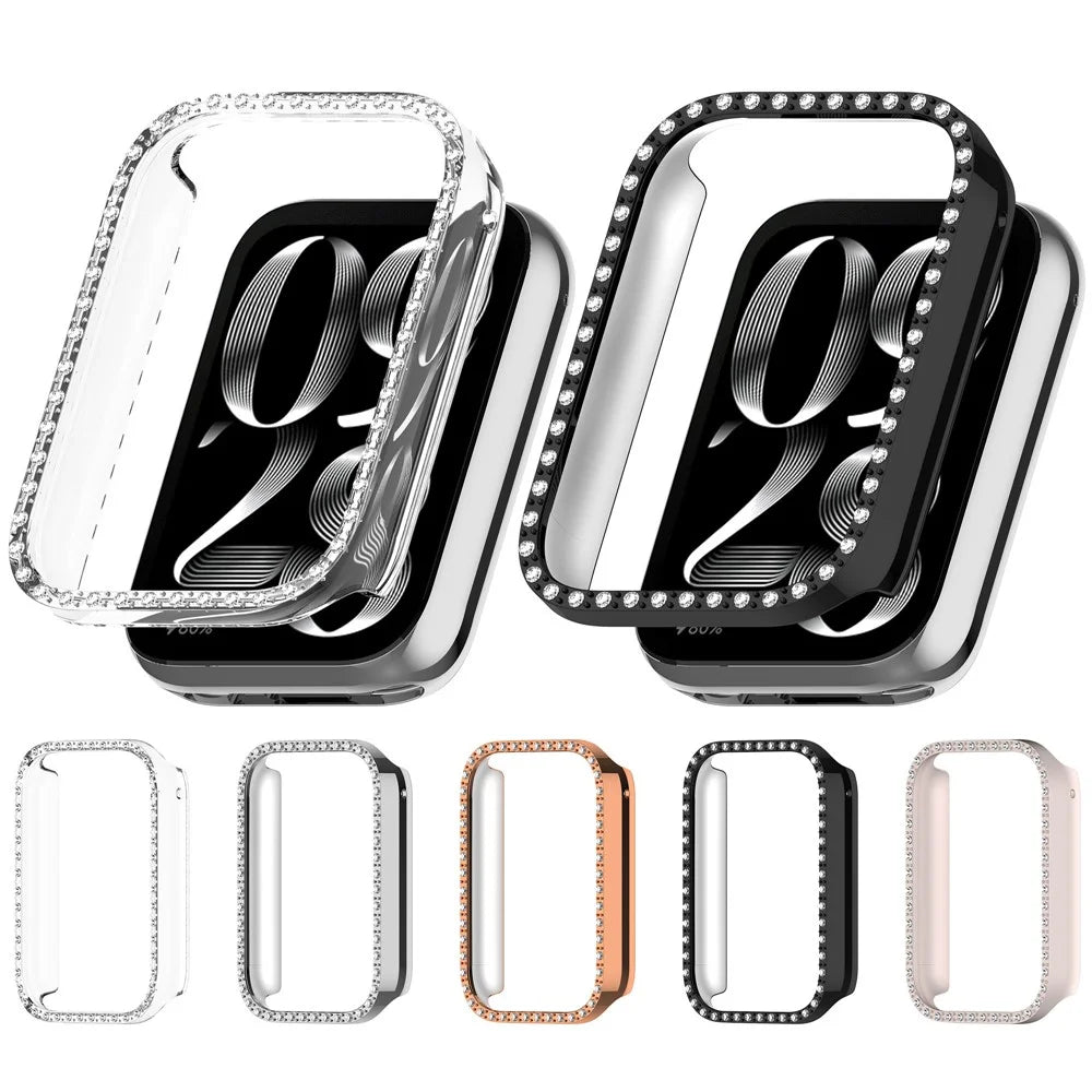 For Xiaomi Smart Band 10 Pro Half Case Rhinestones Decor Hard PC Protective Cover - Black - 7
