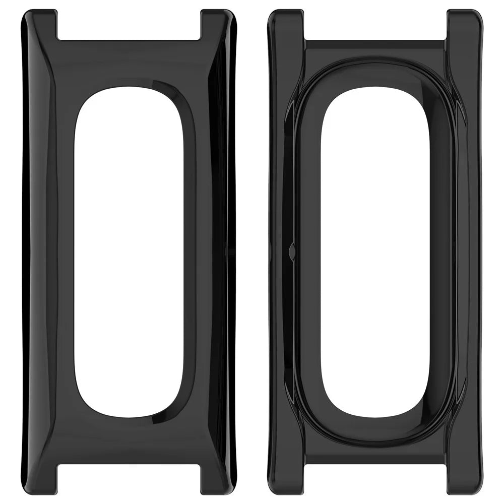 For Google Fitbit Air Watch Case 12mm Lug PC Protective Cover Frame - Glossy Black - 2