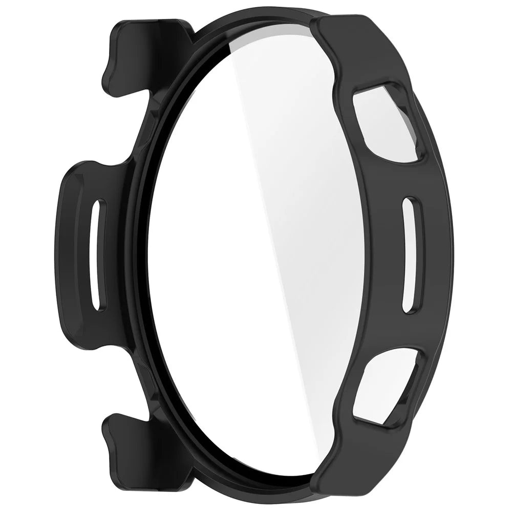 For Huami Amazfit Cheetah 2 Ultra Case Hard PC Watch Cover with Tempered Glass Screen Film - Matte Black - 3